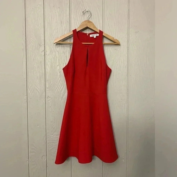 ELIZABETH AND JAMES Magdalena red fit & flare dress Size 6 🌹 - Picture 1 of 7